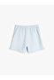 Cotton Pocket Detailed Tweed Shorts with Elastic Waist - 3