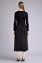 Boat Neck Poplin Long Sleeve Midi Dress H0554Ax26Sp - 5