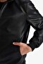 Slim Fit High Collar Lined Zippered Faux Leather Coat F7743Ax26Sp - 5