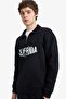 Cotton Boxy Fit High Neck Printed Sweatshirt F8186Ax26Sp - 4