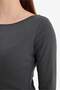 100% Cotton Slim Fit Boat Neck Ribbed T-Shirt G8088Ax26Sp - 5