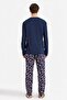 100% Cotton New Year's Themed Pajama Set Regular Fit Long Sleeve Top Long Bottom G7274Ax25Wn - 4
