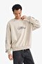 100% Cotton Boxy Fit Crew Neck Printed Sweatshirt G4355Ax25Wn - 3