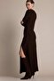 Crew Neck Slit Long Sleeve Midi Dress G6503AX25AU - 2