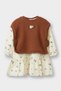 2-Piece Set Floral Print Vest Long Sleeve Dress Baby Girl G6855A525WN - 3