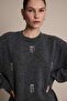 Regular Fit Crew Neck Stone Knit Sweater Tunic F6298Ax25Wn - 3