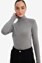 Slim Fit Half Turtleneck Ribbed Long Sleeve T-Shirt G6608Ax25Wn