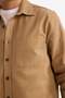 100% Cotton Regular Fit Polo Collar Gabardine Long Sleeve Shirt G5341Ax25Wn - 4