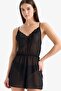 Regular Fit V Neck Chiffon Suspender Jumpsuit Nightdress G1542Ax25Wn - 2