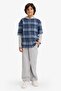 2-Piece Set Detachable Hooded Checkered Shirt Sweatpants Boys G3272A825Wn - 2