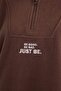 Oversize Wide Fit Stand Collar Zippered Printed Fleece Sweatshirt Y2649Az25Wn - 5
