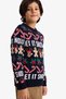 New Year's Themed Crew Neck Knitwear Sweater for Boys F9234A825Cw - 4