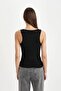 Slim Fit U-Neck Basic Rib Knit Undershirt C9826Axns - 5