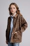 100% Cotton Flare Fit Leopard Patterned Gabardine Long Sleeve Shirt Girls G5389A825Au - 3