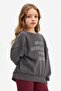 Oversize Wide Fit Crew Neck Printed Sweatshirt for Girls G2462A825Wn - 3