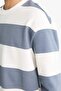 Boxy Fit Crew Neck Striped Sweatshirt F4641Ax25Au - 5