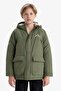 Warm Water Repellent Hooded Fleece Lined Coat Boy's E9285A825Wn
