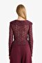 Slim Fit Slim Fit V-Neck Flounced Lace Long Sleeve Blouse G4439Ax25Wn - 4