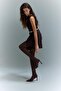 Women's Brown Thermal Pantyhose A7337Axns