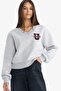 Coool Loose Fit V-Neck Embroidered Sweatshirt (25 Au)