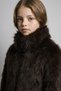 High Collar Zippered Faux Fur Coat for Girls G2763A825Wn - 4