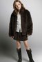 High Collar Zippered Faux Fur Coat for Girls G2763A825Wn - 2