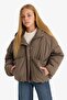 Water Repellent Waterproof Hooded Zippered Inflatable Coat Girl Child E9813A825Au - 3