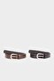 Men's Oval Buckle Faux Leather 2-Piece Classic Belt G4440Axns