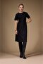 A-Line Round Neck Suede Short Sleeve Midi Dress G1130Ax25Wn