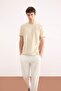Regular Fit Crew Neck Short Sleeve Textured Cross Woven T-Shirt E2632Ax25Sm