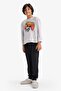 Pajama Set Velvet Printed Long Sleeve Top Long Bottom Boy Child F0878A825Wn - 2