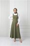 Celia Sulfur Gabardine Pinafore Dress-BN4289 Green