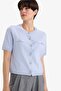 Regular Fit Crew Neck Buttoned Short Sleeve Knitwear Cardigan G0698Ax25Au