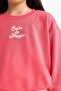 Oversize Wide Fit Crew Neck Printed Sweatshirt for Girls G2460A825Wn - 7