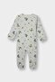 Patterned Ribbed Camisole Long Sleeve Jumpsuit Baby Boy Newborn F4658A525Au - 3