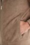 Ultra Soft Slim Fit Stand Collar Lined Suede Seasonal Coat with Zipper Pockets D1524Ax25Au - 8