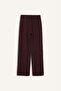 Straight Fit Elastic Waist Wide Leg Pants F1016Ax25Au - 7