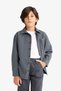 100% Cotton Oversize Wide Fit Polo Collar Long Sleeve Shirt for Boys G2362A825Au - 4