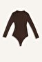 Slim Fit Tight Fit Tulle Long Sleeve Snap Closure Bodysuit G3075Ax25Au - 7