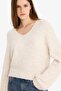 V-Neck Soft Textured Seamless Wool Blend Knitwear Basic Sweater F4800Ax25Wn - 5