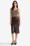 Kalem High Waist Combed Cotton Lining Faux Leather Midi Skirt D4638Ax25Au
