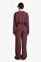 Straight Fit Elastic Waist Wide Leg Pants F1016Ax25Au - 4