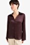 Regular Fit Satin Long Sleeve Shirt G1924Ax25Au