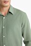 Modern Fit Polo Collar Crinkle Long-Sleeved Shirt F1767AX25AU - 5