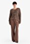 Oversize Wide Fit Crew Neck Buttoned Knitwear Cardigan G2143Ax25Wn - 2