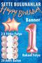 Rose Gold Concept 1St Birthday Celebration Set; White Gold Confetti Balloon, Number Star Foil and B - 3