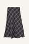 A-Line Checked Regular Waist Crossed Woven Midi Skirt G1762Ax25Au - 6