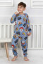 Boys' Patterned Pajama Set 100% Cotton Combed Cotton Fabric Long Sleeve 3-8 Years