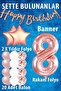 Rose Gold Concept 8Th Birthday Celebration Set; White Gold Confetti Balloon, Number Star Foil and B - 3