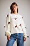 Boat Neck Bow Detail Sweater G3337Ax25Au - 3